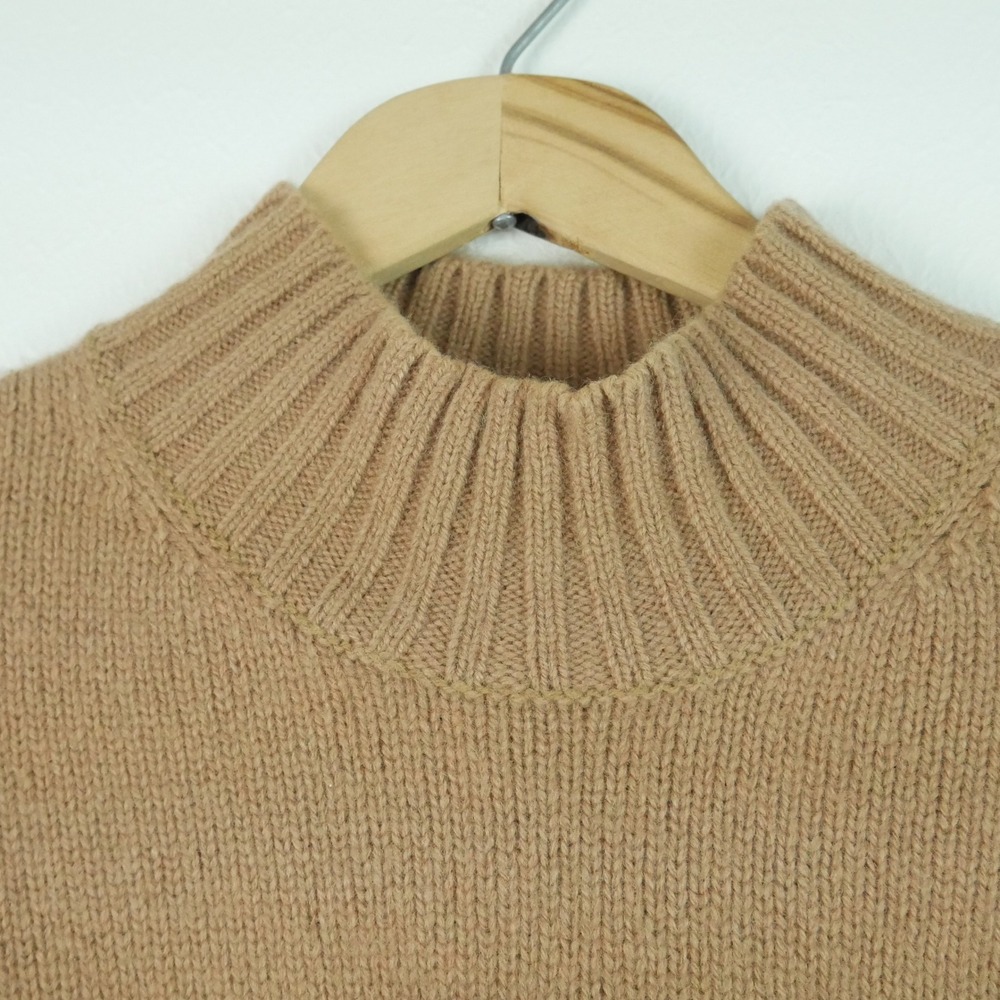 Lauren Ralph Lauren Petite Large Lambswool Horse Intarsia Mock Neck Sweater Tan - Picture 2 of 11
